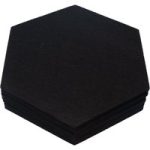 Golf Simulator Hexagon Acoustic Wall Tiles, Sound Dampening Panels , Black, Pack Of 6 wall tiles