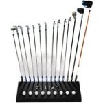 GolfBays Club Display Rack, Holds 14 Clubs & 9 Golf Balls , Indoor Golf Storage Organiser
