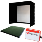 FlightScope Mevo + Home Golf Simulator Bundle W 3m x H 3m x D 3m (9’10 x 9’10 x 9’10)