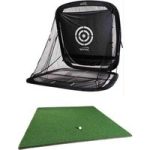 Spornia SPG-7 Golf Practice Net + Golf Mat Bundle