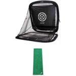 Spornia SPG-7 Golf Practice Net + Golf Hitting Strip Bundle